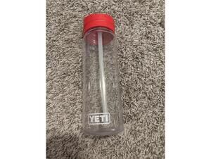 YETI Clear Red Water Bottle with Straw